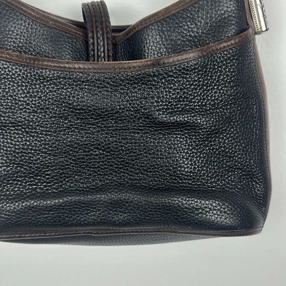 Brighton Black and Brown Pebbled Leather Shoulder Bag - Picture 7 of 10